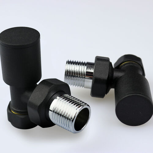 Contemporary MATT BLACK Angled Valve set