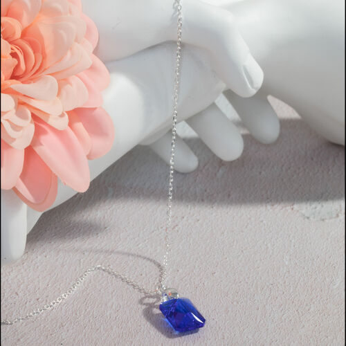 Oblong Crystal Necklace – Majestic Blue, Siam Red, Vitrail Light