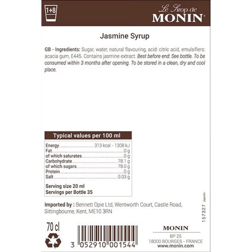 Jasmine Syrup by Monin 700ml