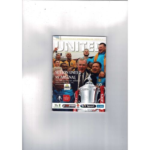 Sutton United v Arsenal FA Cup Football Programme 2016/17