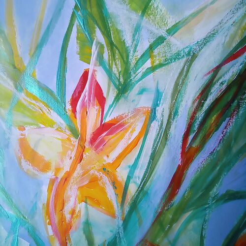 Exotic yellow and orange flowers