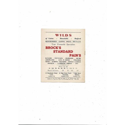 Luton Town v La Paz (Bolivia) Friendly Football Programme 1961/62