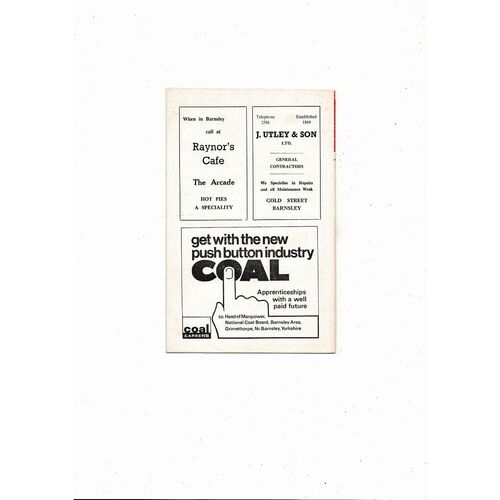 1968/69 Barnsley v Torquay United Football Programme