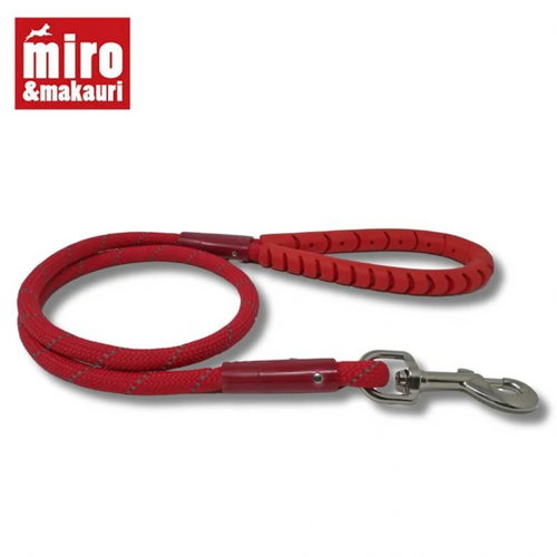 Rubber Handle Rope Lead 10mm x 110cm Red