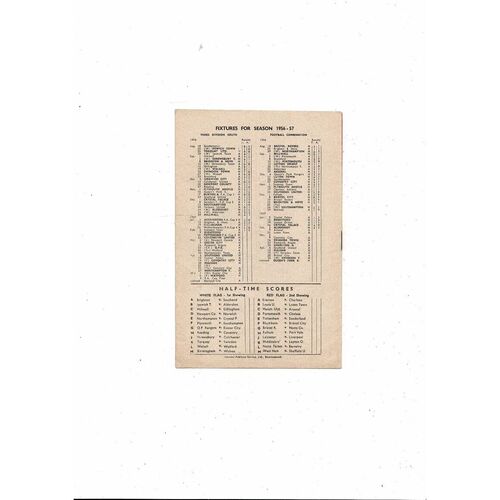 1956/57 Bournemouth v Brentford Football Programme