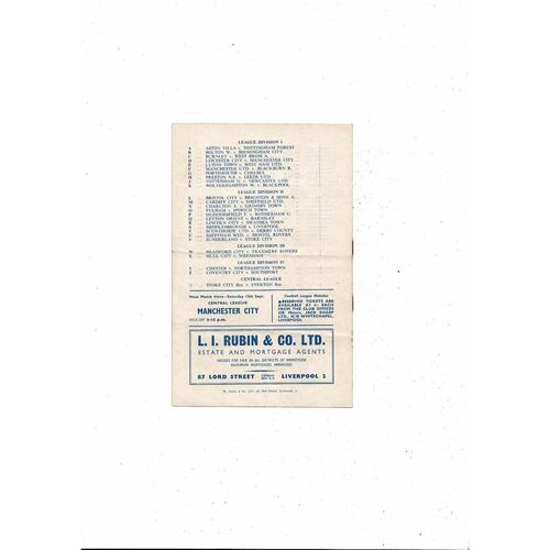 1958/59 Everton v Arsenal Football Programme