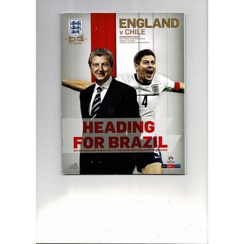 2013 England v Chile Football Programme