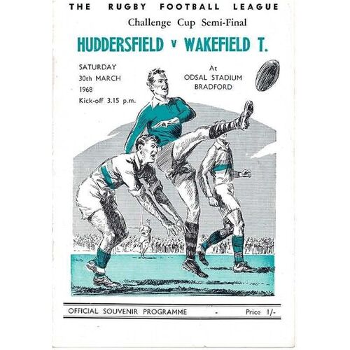 1968 Huddersfield v Wakefeld Trinity (30/03/1968) Rugby League Challenge Cup Semi Final Programme