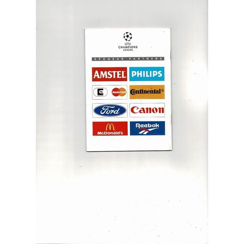 Porto v Manchester United Champions League Football Programme 1996/97