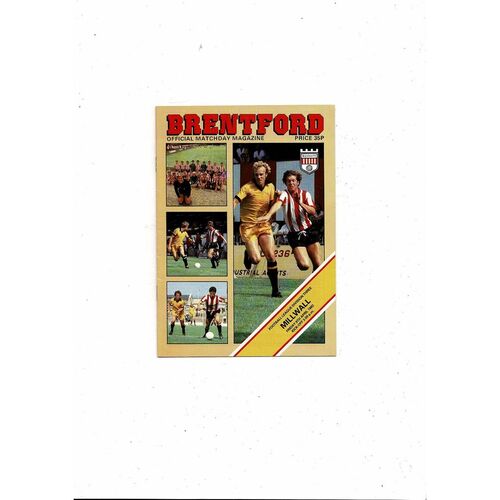 1981/82 Brentford v Millwall Football Programme