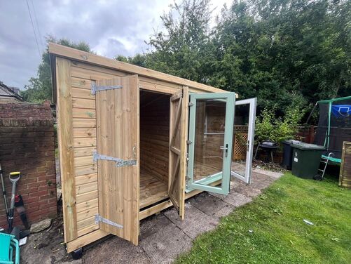 #PVC092 12x6 Pent Summer House Combi
