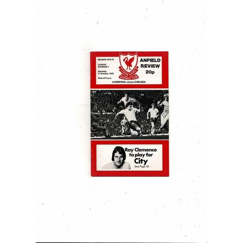 1978/79 Liverpool v Chelsea Football Programme