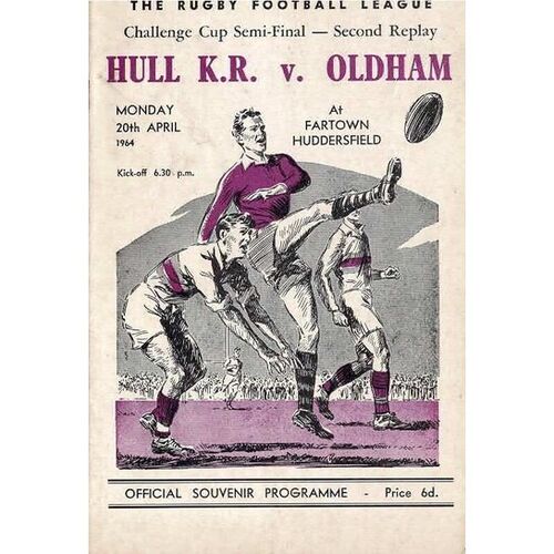 1964 Hull Kingston Rovers v Oldham (20/04/1964) Rugby League Challenge Cup Semi Final 2nd Replay Programme
