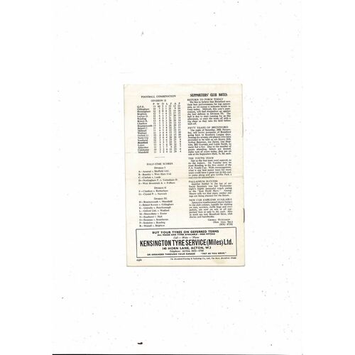 1965/66 Brentford v Millwall Football Programme