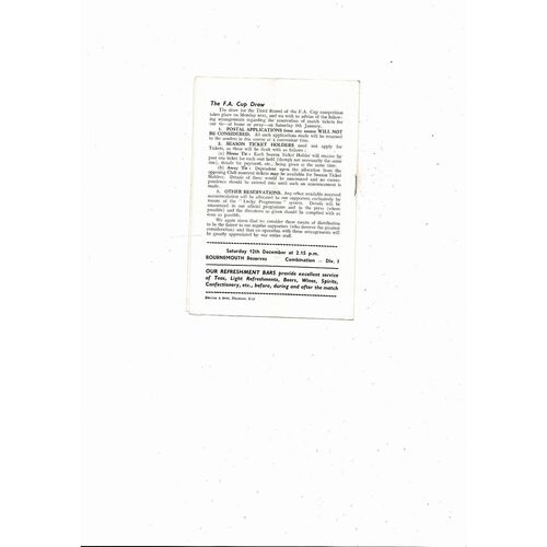 1959/60 West Ham United v Nottingham Forest Football Programme
