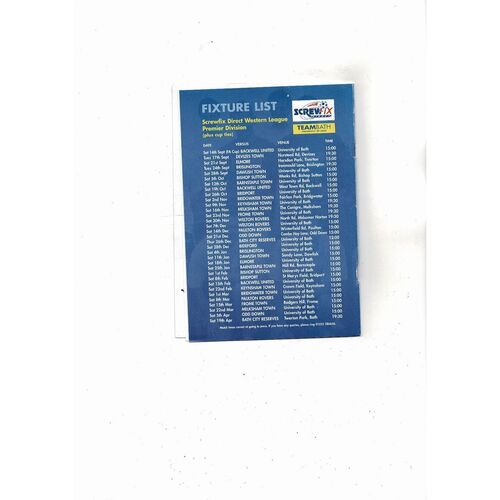 Team Bath v Bemerton Heath Harlequins FA Cup Football Programme + Press Cutting 2002/03