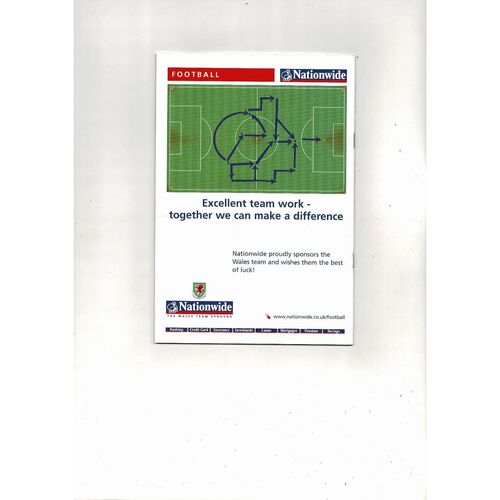 2001 Wales v Armenia World Cup Football Programme