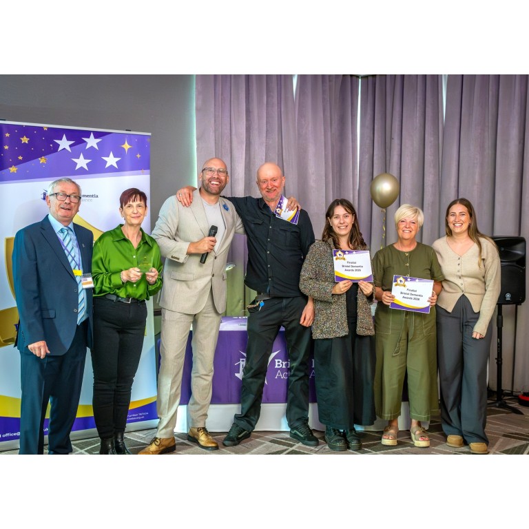 Your Care celebrating finalist recognition at the Bristol Dementia Awards 2026, providing personalised dementia support and a Dementia Day Club in Hanham