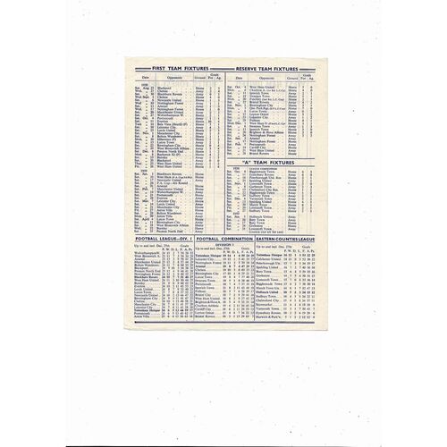 1958/59 Tottenham Hotspur v Blackburn Rovers Football Programme