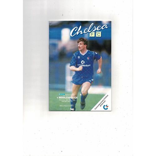 1988 Chelsea v Middlesbrough Play Off Football Programme + Match Ticket