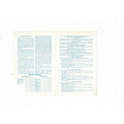 Manchester City v Stoke City Central League Football Programme 1959/60