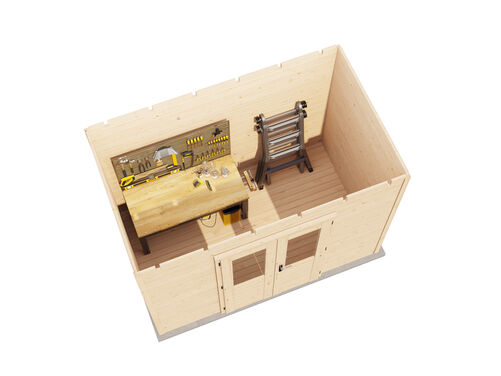 3.0mtr x 1.8mtr 28mm walled Flat Roof Cabin