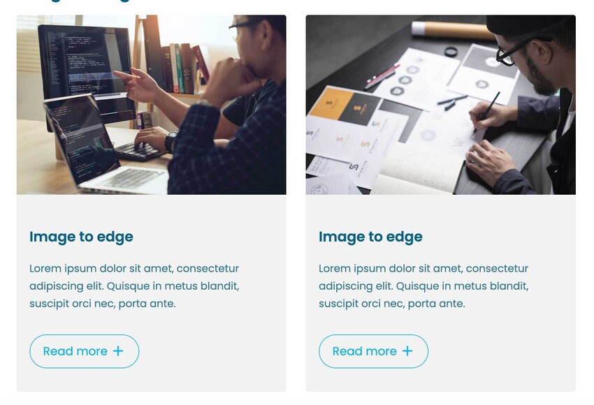 A screenshot of the new Expandable image feature box element in Webfactory's Website Editor