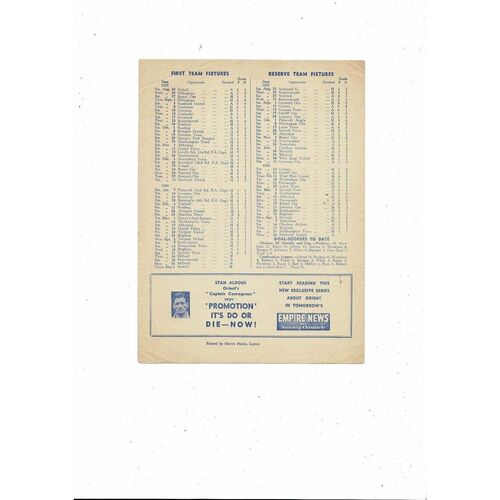 1955/56 Leyton Orient v Millwall Football Programme