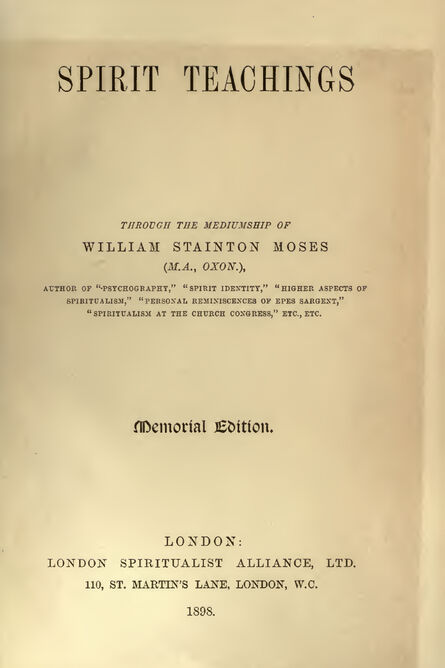 1898 | Spirit Teachings