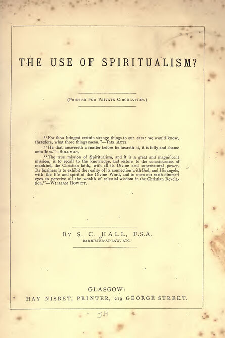 1876 | The Use of Spiritualism