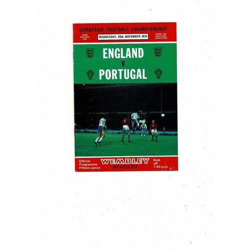 1974 England v Portugal Football Programme