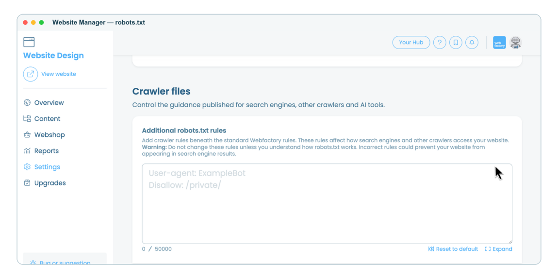 How to update your robots.txt file | Webfactory Support | Webfactory