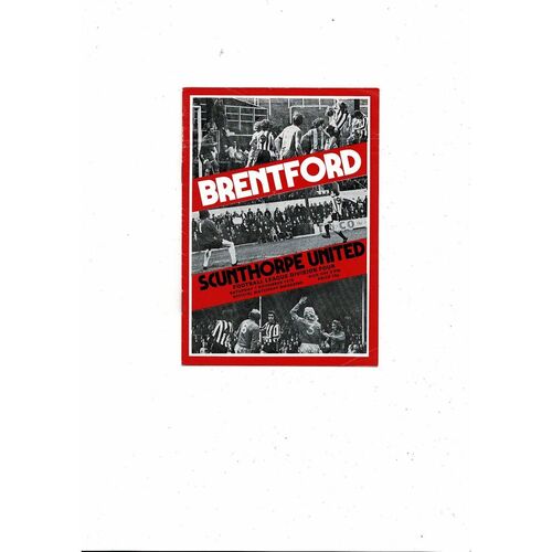1975/76 Brentford v Scunthorpe United Football Programme