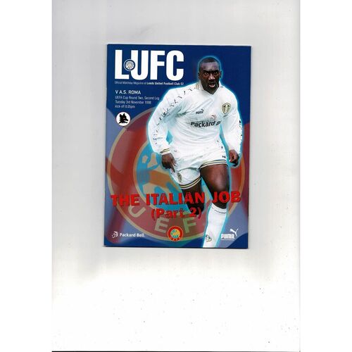 Leeds United V AS Roma UEFA Cup Football Programme 1998/99