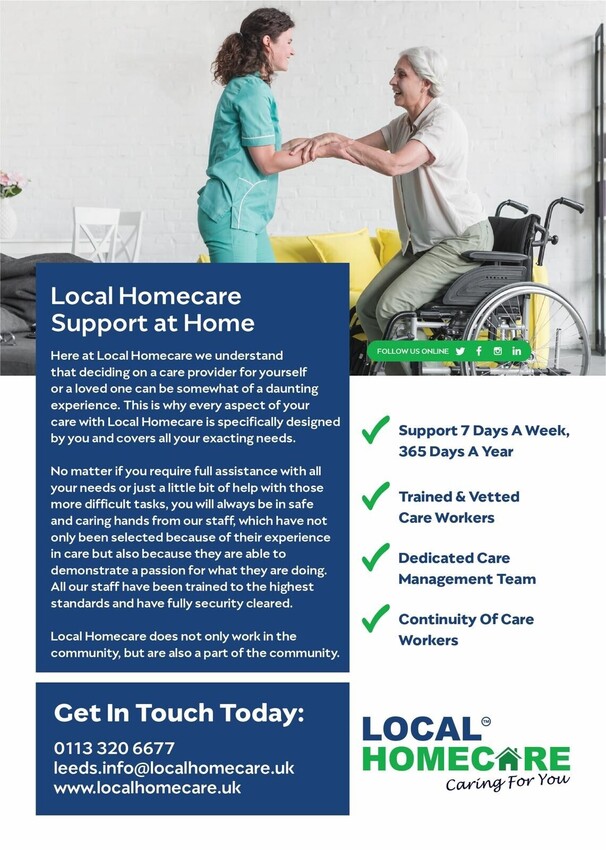 About us | Local Homecare | Homecare in Leeds | Care at home Bradford | Elderly care Leeds/Bradford  | Trusted home care services for the elderly in Leeds &amp;amp; Bradford  | Personal dementia care at home Leeds &amp;amp; Bradford  | In-home support for independent living in Leeds
