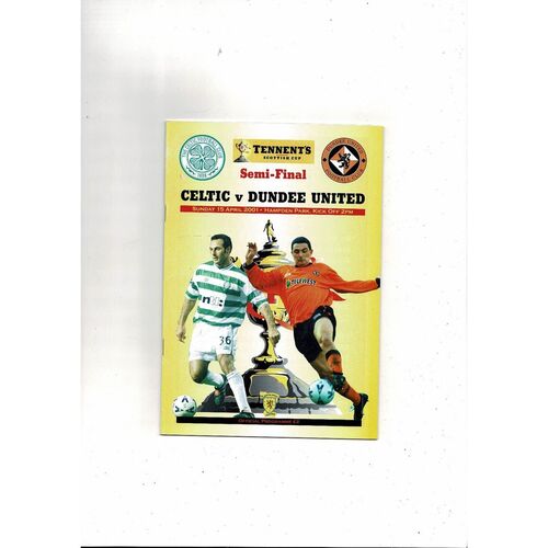 2001 Celtic v Dundee United Scottish Cup Semi Final Football Programme