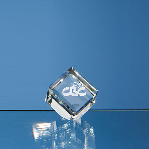 Optical Crystal Bevel Edged Cube (4cm)