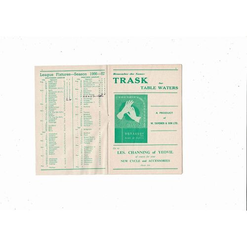 1956/57 Yeovil Town v Hastings Southern League Football Programme