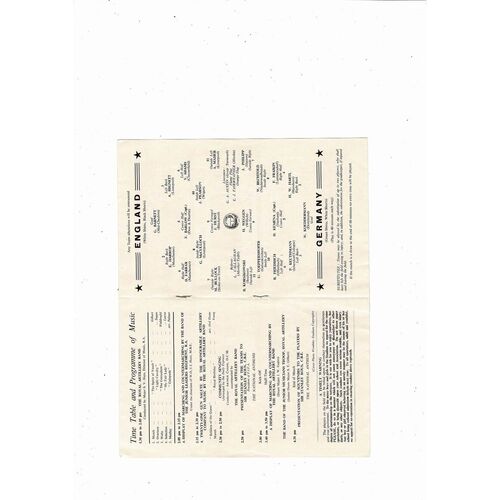1962 England v Germany Schools International Football Programme