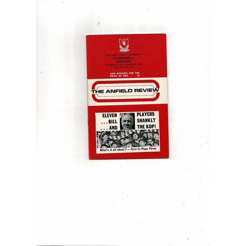 1972/73 Liverpool v Arsenal Football Programme + League Review