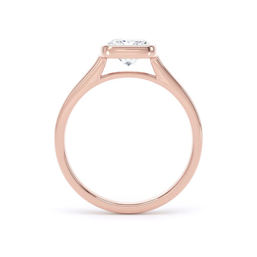 Cushion cut rubover diamond solitaire