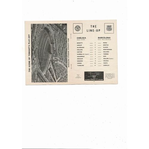 1966 Barcelona v Chelsea UEFA Fairs Cup Semi Final CCTV edition Football Programme