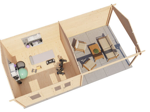 400cm x 400cm + 400cm Veranda