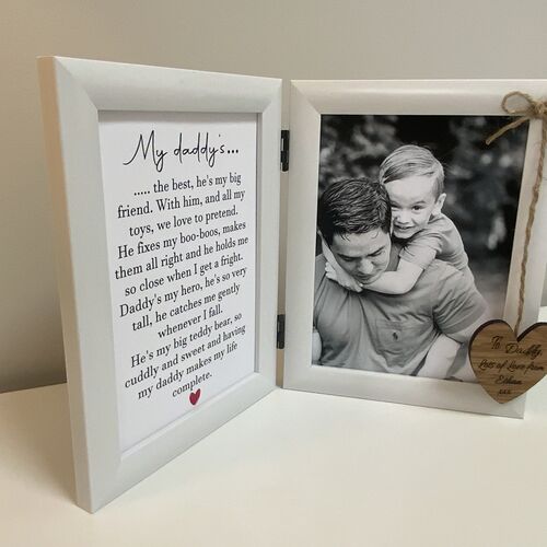 Celebrate Dad: Custom Photo Frame with Heartfelt Poem Copy