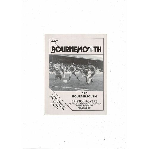 Bournemouth v Bristol Rovers Associate Members Cup Semi Final 1983/84