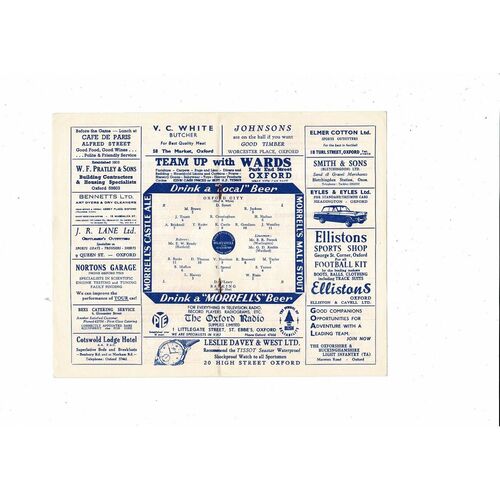 1960/61 Oxford City v Barking Isthmian League Football Programme