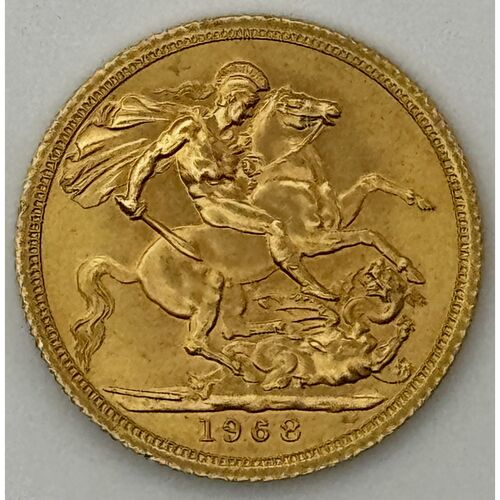 1968 QE 11 full gold sovereign