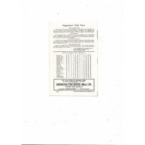 1961/62 Brentford v Grimsby Town Football Programme