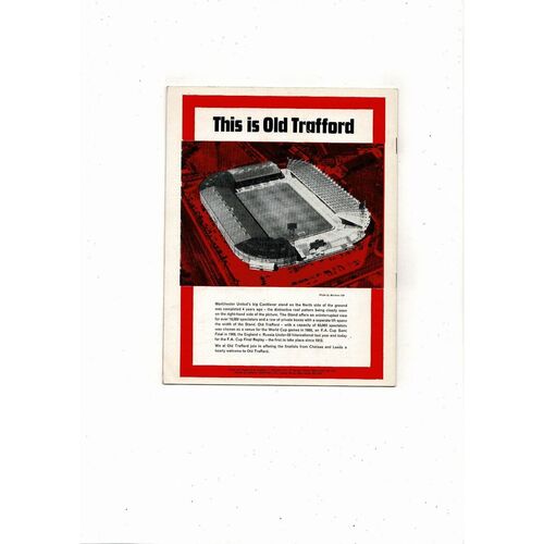 1970 Chelsea v Leeds United FA Cup Final Replay Football Programme
