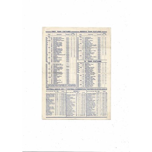 1959/60 Tottenham Hotspur v Blackburn Rovers Football Programme